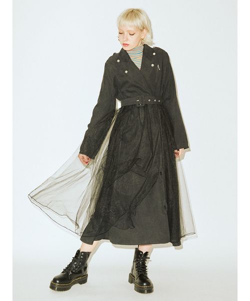 ワンピース Jouetie ジュエティ のワンピース チュールドッキングライダースワンピース を購入できます Jouetie ワンピースチュールドッキングライダースワンピース ワンピース Jouetie ジュエティ のファッション 大感謝セール