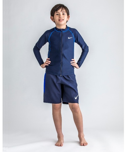 NIKE(ナイキ)の「NIKE/ナイキ/Swimwear/子ども用UVラッシュガード(ラッシュガード)」|ブルー