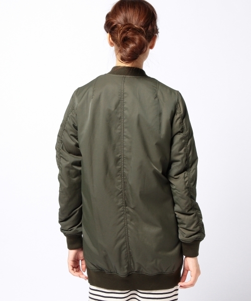 Another Edition(アナザーエディション)の「AE LONG MA-1(ミリタリージャケット・レディース・ブラック/オリーブ・SMALL/MEDIUM)」の12枚目の写真