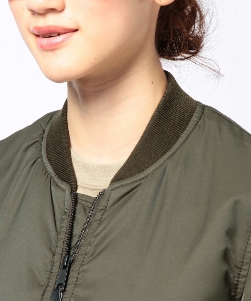 Another Edition(アナザーエディション)の「AE LONG MA-1(ミリタリージャケット・レディース・ブラック/オリーブ・SMALL/MEDIUM)」の13枚目の写真