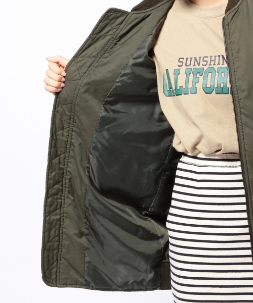 Another Edition(アナザーエディション)の「AE LONG MA-1(ミリタリージャケット・レディース・ブラック/オリーブ・SMALL/MEDIUM)」の7枚目の写真