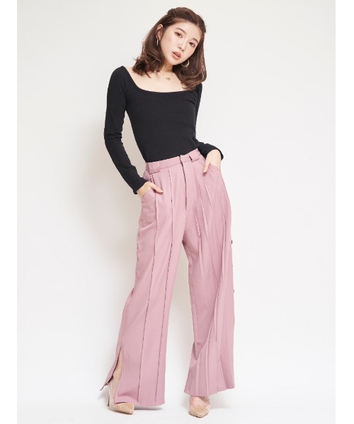 Darich(ダーリッチ)の「サイドプリーツストレートパンツ(その他パンツ・レディース・ベージュ/サックスブルー/ピンク・S/M)」の15枚目の写真