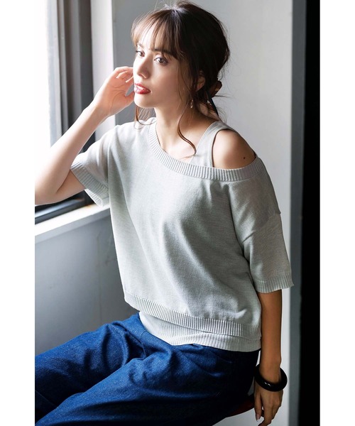 GeeRA(ジーラ)の「オフショルダーニットアンサンブル(アンサンブル・レディース・ライトグレー/ブラック・MEDIUM/LARGE/X-LARGE)」の6枚目の写真