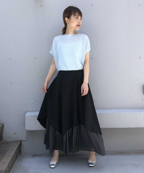 PICCIN（ピッチン）の「レイヤードアシメスカート（スカート・レディース・ブラック/オフホワイト/カーキ・M）」の11枚目の写真