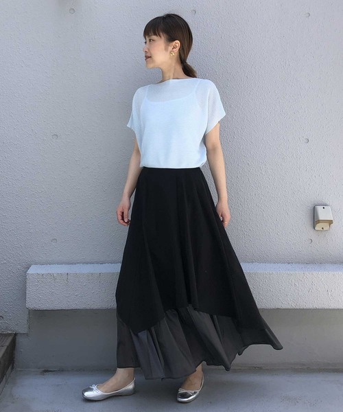 PICCIN（ピッチン）の「レイヤードアシメスカート（スカート・レディース・ブラック/オフホワイト/カーキ・M）」の12枚目の写真