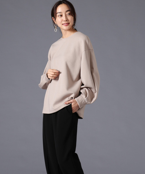 Liesse(リエス)の「ポンチプルオーバー(Tシャツ/カットソー・レディース・ベージュ/ネイビー・FREE)」の3枚目の写真