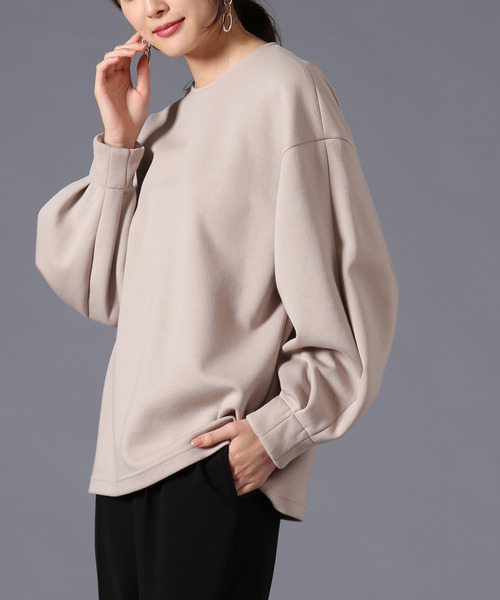 Liesse(リエス)の「ポンチプルオーバー(Tシャツ/カットソー・レディース・ベージュ/ネイビー・FREE)」の9枚目の写真