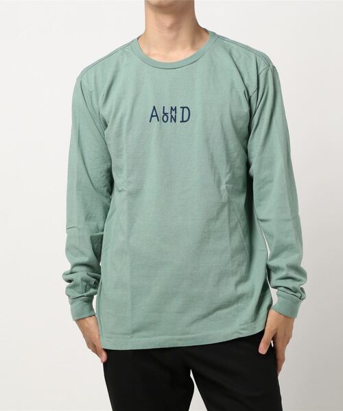 ALMOND(アーモンド)の「SIDESTACK EMB L/S T-SHIRTS/アーモンド 長袖 ロンT(Tシャツ/カットソー・メンズ・ホワイト/セージグリーン/バーガンディー・SMALL/MEDIUM/LARGE)」の1枚目の写真