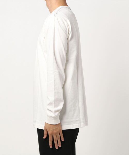 ALMOND(アーモンド)の「SIDESTACK EMB L/S T-SHIRTS/アーモンド 長袖 ロンT(Tシャツ/カットソー・メンズ・ホワイト/セージグリーン/バーガンディー・SMALL/MEDIUM/LARGE)」の4枚目の写真