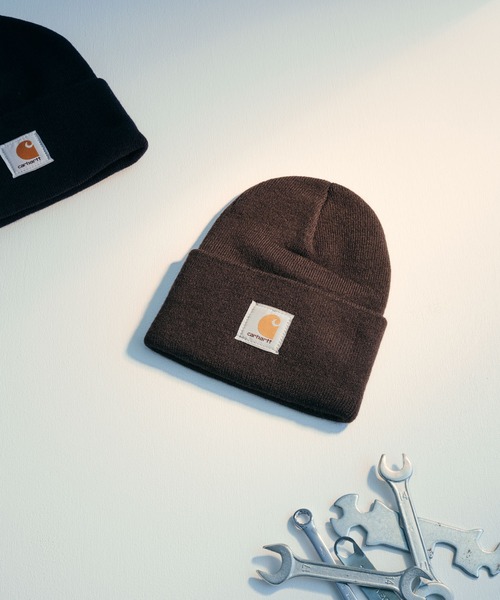 Carhartt（カーハート）の「【Carhartt/カーハート】Acrylic Watch Hat/アクリルウォッチハット / ニットキャップ（ニットキャップ/ビーニー・メンズ・ブラック/ダークブラウン/ネイビー/グレー/グリーン/ブラック×ホワイト・FREE）」の4枚目の写真
