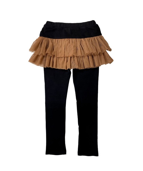 Bee des Bee（ビーデスビー）の「レギンス付き10分丈スカッツ（スカート・キッズ・グレー系その他2/グレー×ピンク/グレー×サックスブルー/グレー系その他/ブラック系その他/ブラック×ピンク/チャコールグレー×パープル/ブラック×グリーン/ブラック系その他2/ブラック×パープル・110cm/100cm/120cm/130cm/140cm/150cm）」の2枚目の写真