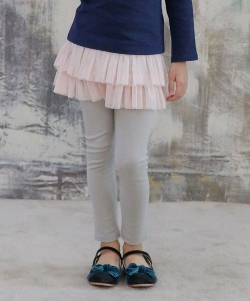 Bee des Bee（ビーデスビー）の「レギンス付き10分丈スカッツ（スカート・キッズ・グレー系その他2/グレー×ピンク/グレー×サックスブルー/グレー系その他/ブラック系その他/ブラック×ピンク/チャコールグレー×パープル/ブラック×グリーン/ブラック系その他2/ブラック×パープル・110cm/100cm/120cm/130cm/140cm/150cm）」の8枚目の写真