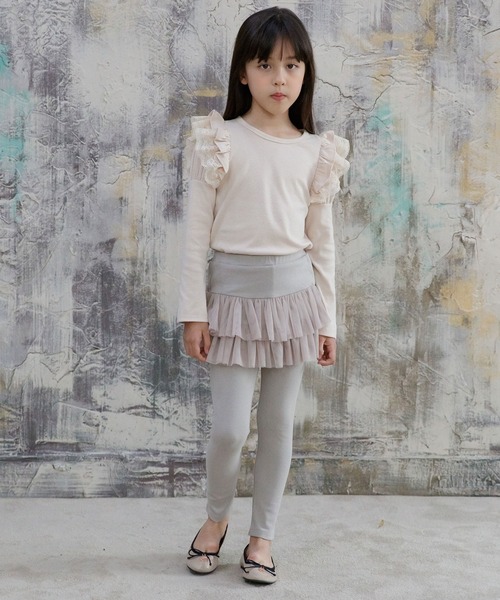 Bee des Bee（ビーデスビー）の「レギンス付き10分丈スカッツ（スカート・キッズ・グレー系その他2/グレー×ピンク/グレー×サックスブルー/グレー系その他/ブラック系その他/ブラック×ピンク/チャコールグレー×パープル/ブラック×グリーン/ブラック系その他2/ブラック×パープル・110cm/100cm/120cm/130cm/140cm/150cm）」の20枚目の写真