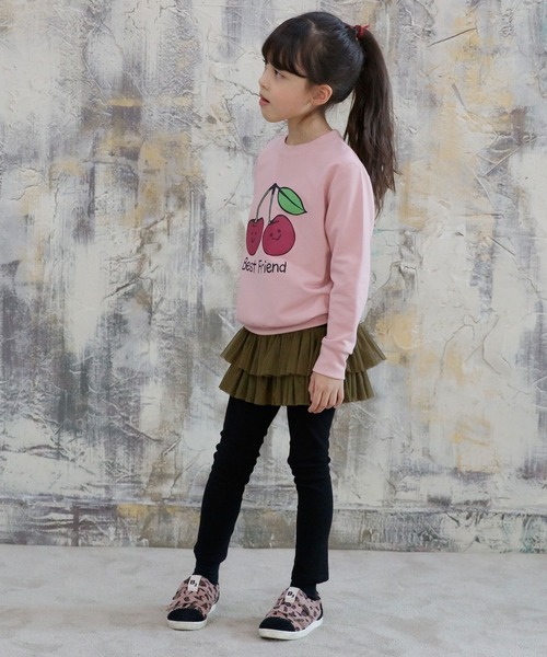 Bee des Bee（ビーデスビー）の「レギンス付き10分丈スカッツ（スカート・キッズ・グレー系その他2/グレー×ピンク/グレー×サックスブルー/グレー系その他/ブラック系その他/ブラック×ピンク/チャコールグレー×パープル/ブラック×グリーン/ブラック系その他2/ブラック×パープル・110cm/100cm/120cm/130cm/140cm/150cm）」の11枚目の写真