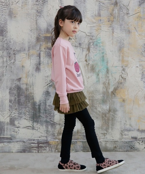 Bee des Bee（ビーデスビー）の「レギンス付き10分丈スカッツ（スカート・キッズ・グレー系その他2/グレー×ピンク/グレー×サックスブルー/グレー系その他/ブラック系その他/ブラック×ピンク/チャコールグレー×パープル/ブラック×グリーン/ブラック系その他2/ブラック×パープル・110cm/100cm/120cm/130cm/140cm/150cm）」の12枚目の写真