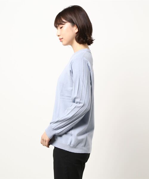 fleur by mint breeze（フルールバイミントブリーズ）の「【大きいサイズ】袖プリーツニット（ニット/セーター・レディース・ブラック/サックスブルー・LL/3L/4L/L）」の3枚目の写真
