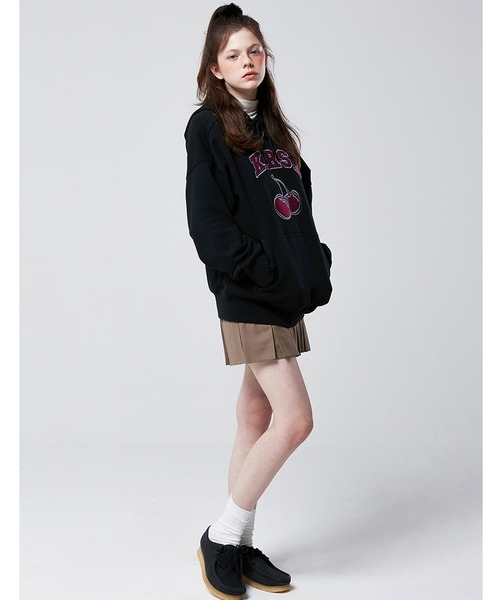KIRSH(キルシー)の「【KOREA KIRSH オリジナルライン】『KIRSH/キルシー』ARCH LOGO CHERRY HOODIE/アーチロゴ チェリー フーディー(パーカー・レディース・グレー/ブラック・FREE)」の7枚目の写真