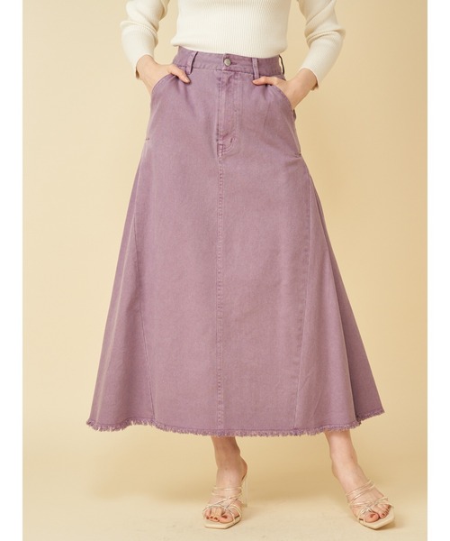 ROYAL PARTY(ロイヤルパーティー)の「サイドタックフレアスカート(スカート・レディース・オレンジ/パープル/ネイビー・MEDIUM/SMALL)」の3枚目の写真