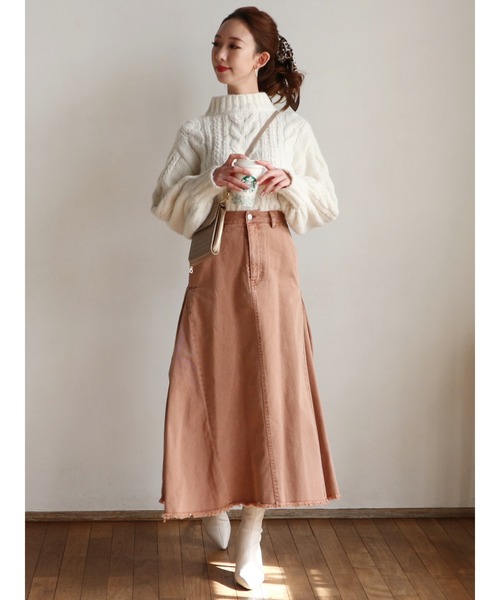 ROYAL PARTY(ロイヤルパーティー)の「サイドタックフレアスカート(スカート・レディース・オレンジ/パープル/ネイビー・MEDIUM/SMALL)」の14枚目の写真