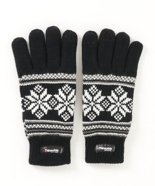 セール 雪柄シンサレートニットグローブ 手袋 Nano Universe ナノユニバース のファッション通販 Zozotown