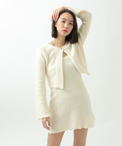 ALAND（エーランド）の「curetty／カーディガンセットワンピース　2930663（ワンピース・レディース・アイボリー/ブラック・SMALL）」の2枚目の写真