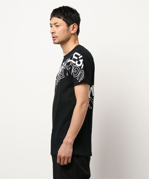 1piu1uguale3 RELAX(ウノピュウノウグァーレトレリラックス)の「【1PIU1UGUALE3 RELAX】ダブルロゴ半袖Tシャツ / UST-21001(Tシャツ/カットソー・メンズ・ホワイト/ブラック・SMALL/MEDIUM/LARGE/X-LARGE)」の3枚目の写真