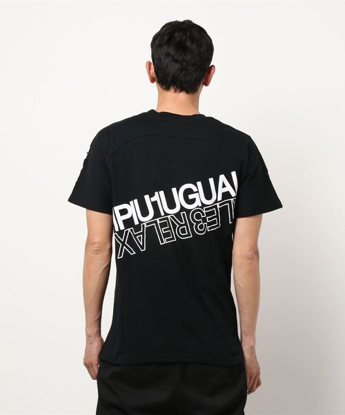 1piu1uguale3 RELAX(ウノピュウノウグァーレトレリラックス)の「【1PIU1UGUALE3 RELAX】ダブルロゴ半袖Tシャツ / UST-21001(Tシャツ/カットソー・メンズ・ホワイト/ブラック・SMALL/MEDIUM/LARGE/X-LARGE)」の5枚目の写真