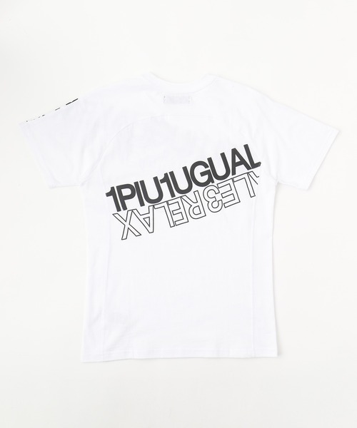 1piu1uguale3 RELAX(ウノピュウノウグァーレトレリラックス)の「【1PIU1UGUALE3 RELAX】ダブルロゴ半袖Tシャツ / UST-21001(Tシャツ/カットソー・メンズ・ホワイト/ブラック・SMALL/MEDIUM/LARGE/X-LARGE)」の7枚目の写真