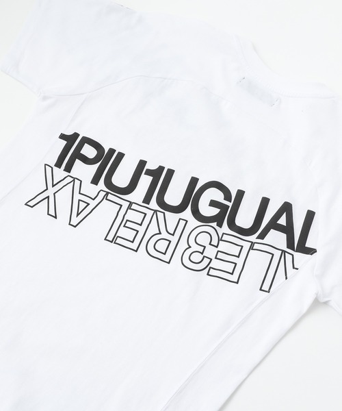 1piu1uguale3 RELAX(ウノピュウノウグァーレトレリラックス)の「【1PIU1UGUALE3 RELAX】ダブルロゴ半袖Tシャツ / UST-21001(Tシャツ/カットソー・メンズ・ホワイト/ブラック・SMALL/MEDIUM/LARGE/X-LARGE)」の9枚目の写真