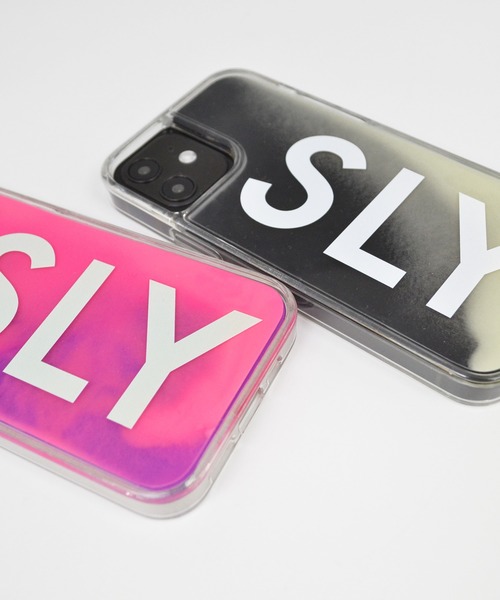 SLY（スライ）の「iPhone13 iPhone12 iPhone12Pro iPhone12mini iPhone12ProMax ケース SLY [ネオンサンド/LOGO]（スマホケース/カバー・レディース・ブラック/ピンク・C/D/B/K）」の5枚目の写真