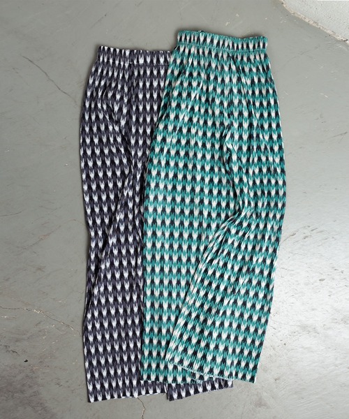 me+em select(ミームセレクト)の「※千鳥柄プリーツワイドパンツ(その他パンツ・レディース・グレー/グリーン・FREE)」の7枚目の写真