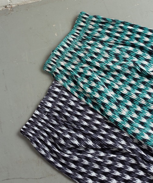 me+em select(ミームセレクト)の「※千鳥柄プリーツワイドパンツ(その他パンツ・レディース・グレー/グリーン・FREE)」の22枚目の写真