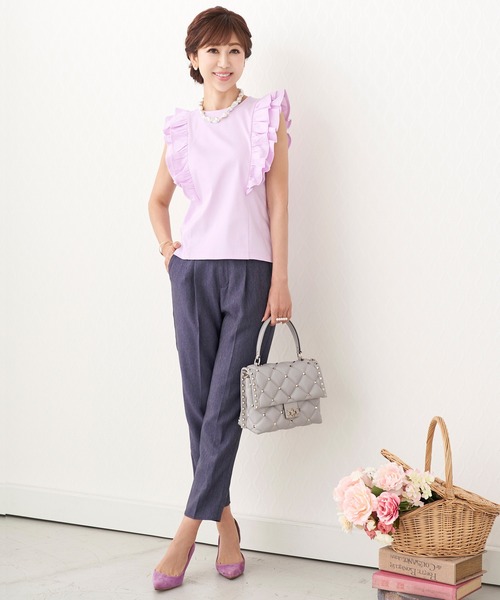 Prima Scherrer(プリマシェレル)の「カットソー ダブル フリルスリーブ Prima Scherrer(Tシャツ/カットソー・レディース・ホワイト/ネイビー/ラベンダー・S/M)」の8枚目の写真