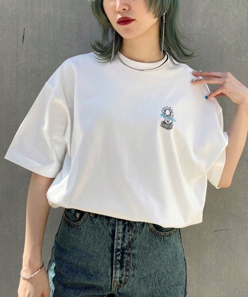 PBLIM（ページボーイリム）の「【PAGEBOYLIM】サークルフラワーT（Tシャツ/カットソー・レディース・ブラック/オフホワイト・MEDIUM/LARGE）」の6枚目の写真