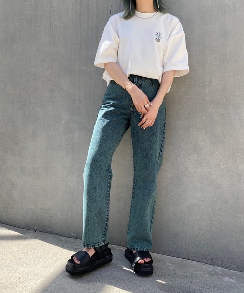 PBLIM（ページボーイリム）の「【PAGEBOYLIM】サークルフラワーT（Tシャツ/カットソー・レディース・ブラック/オフホワイト・MEDIUM/LARGE）」の8枚目の写真