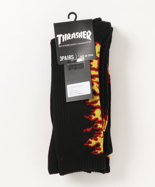 THRASHER（スラッシャー）の「FLAME CREW SOCKS 3Pack/スラッシャー3パックソックス(靴下）（ソックス/靴下・メンズ・ホワイト/ブラック/グレー/その他・FREE）」の7枚目の写真