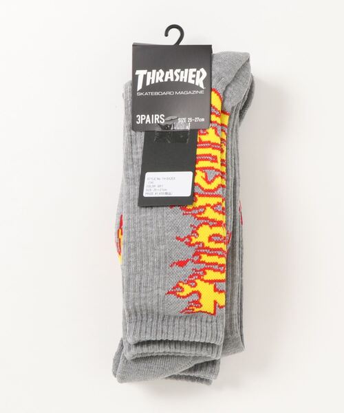 THRASHER（スラッシャー）の「FLAME CREW SOCKS 3Pack/スラッシャー3パックソックス(靴下）（ソックス/靴下・メンズ・ホワイト/ブラック/グレー/その他・FREE）」の8枚目の写真
