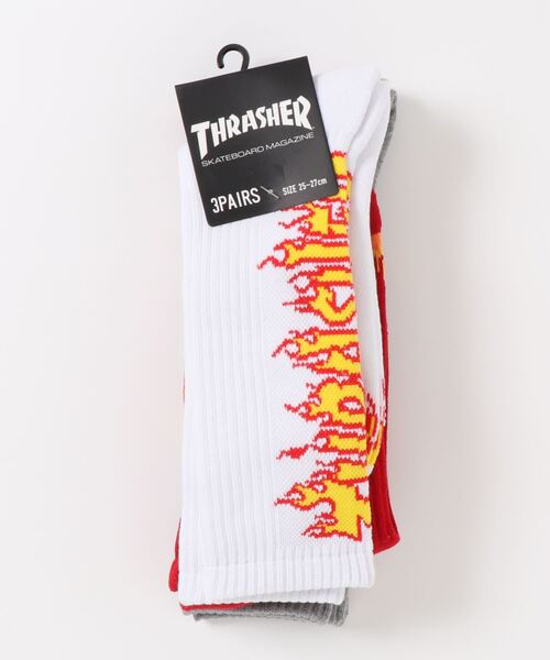 THRASHER（スラッシャー）の「FLAME CREW SOCKS 3Pack/スラッシャー3パックソックス(靴下）（ソックス/靴下・メンズ・ホワイト/ブラック/グレー/その他・FREE）」の10枚目の写真