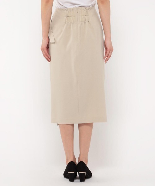 MEW'S REFINED CLOTHES(ミューズリファインドクローズ)の「イージーケアラップ風タイトスカート(スカート・レディース・ベージュ/ブラック・MEDIUM)」の6枚目の写真