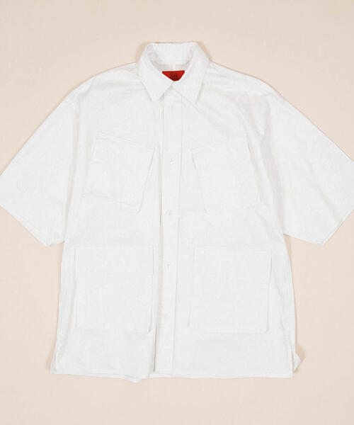 BLUE WORK（ブルーワーク）の「ブロークンツイル ファティーグショートスリーブシャツ（シャツ/ブラウス・メンズ・カーキ/ライトブルー/ダークブルー/ホワイト・M/XS/S）」の2枚目の写真