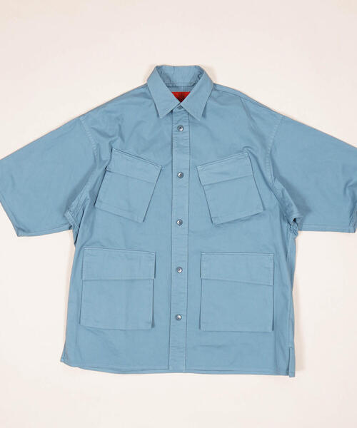 BLUE WORK（ブルーワーク）の「ブロークンツイル ファティーグショートスリーブシャツ（シャツ/ブラウス・メンズ・カーキ/ライトブルー/ダークブルー/ホワイト・M/XS/S）」の4枚目の写真