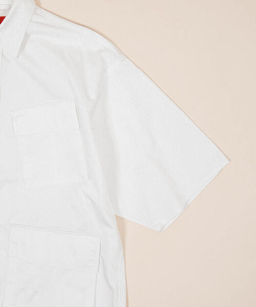 BLUE WORK（ブルーワーク）の「ブロークンツイル ファティーグショートスリーブシャツ（シャツ/ブラウス・メンズ・カーキ/ライトブルー/ダークブルー/ホワイト・M/XS/S）」の9枚目の写真