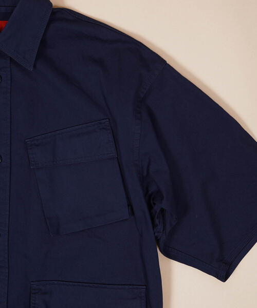 BLUE WORK（ブルーワーク）の「ブロークンツイル ファティーグショートスリーブシャツ（シャツ/ブラウス・メンズ・カーキ/ライトブルー/ダークブルー/ホワイト・M/XS/S）」の12枚目の写真