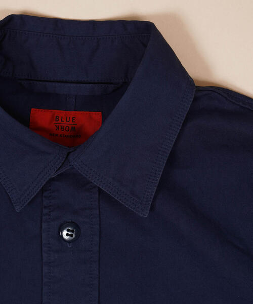 BLUE WORK（ブルーワーク）の「ブロークンツイル ファティーグショートスリーブシャツ（シャツ/ブラウス・メンズ・カーキ/ライトブルー/ダークブルー/ホワイト・M/XS/S）」の14枚目の写真