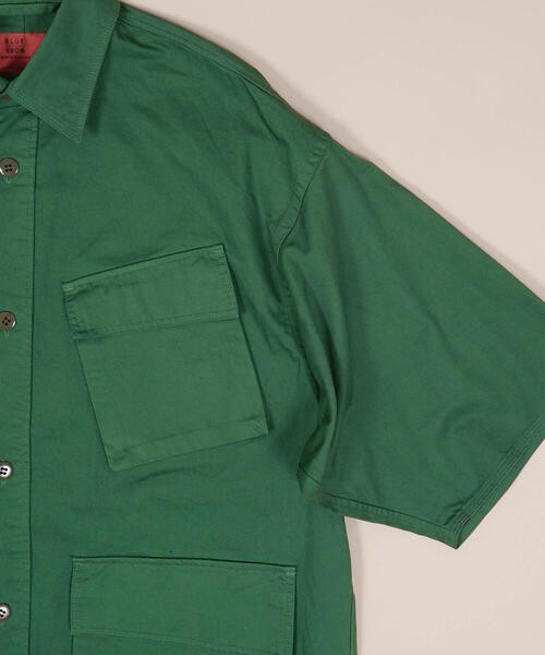 BLUE WORK（ブルーワーク）の「ブロークンツイル ファティーグショートスリーブシャツ（シャツ/ブラウス・メンズ・カーキ/ライトブルー/ダークブルー/ホワイト・M/XS/S）」の16枚目の写真