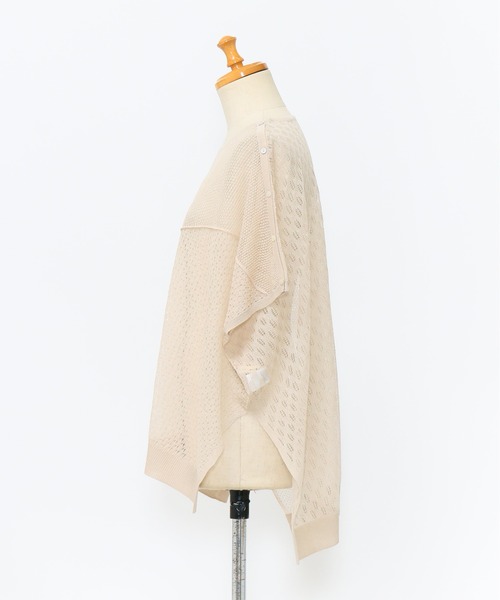 AS KNOW AS de base（アズノゥアズドゥバズ）の「透かしMIXボタンプルオーバー（ニット/セーター・レディース・ブラック/ベージュ/ミント・FREE）」の20枚目の写真