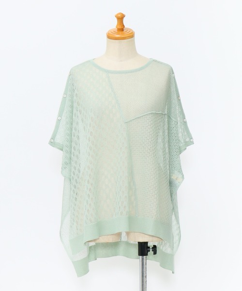 AS KNOW AS de base（アズノゥアズドゥバズ）の「透かしMIXボタンプルオーバー（ニット/セーター・レディース・ブラック/ベージュ/ミント・FREE）」の18枚目の写真