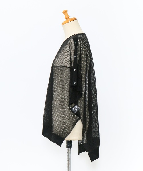 AS KNOW AS de base（アズノゥアズドゥバズ）の「透かしMIXボタンプルオーバー（ニット/セーター・レディース・ブラック/ベージュ/ミント・FREE）」の16枚目の写真