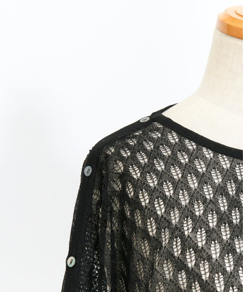 AS KNOW AS de base（アズノゥアズドゥバズ）の「透かしMIXボタンプルオーバー（ニット/セーター・レディース・ブラック/ベージュ/ミント・FREE）」の19枚目の写真