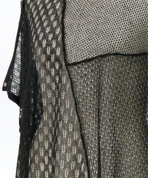 AS KNOW AS de base（アズノゥアズドゥバズ）の「透かしMIXボタンプルオーバー（ニット/セーター・レディース・ブラック/ベージュ/ミント・FREE）」の9枚目の写真